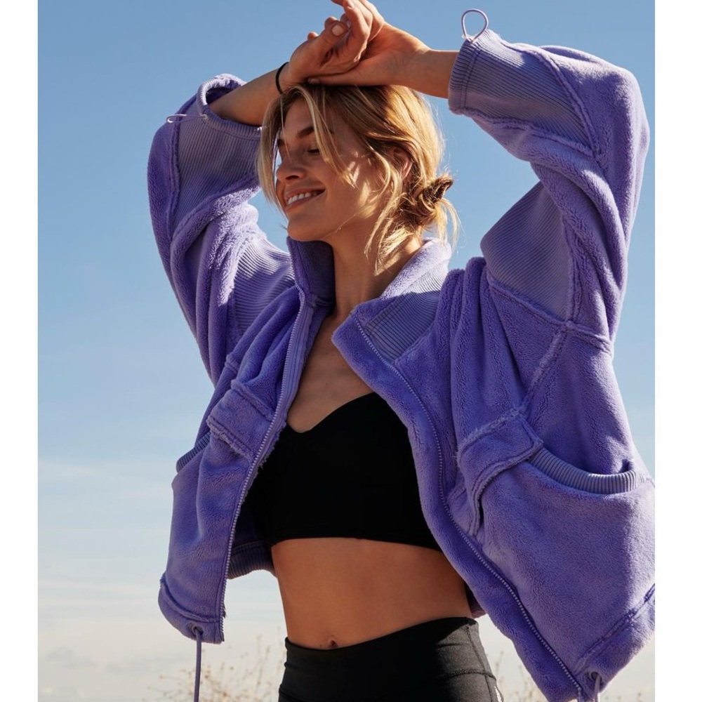 Free People Seeing Stars fleece jacket in violet